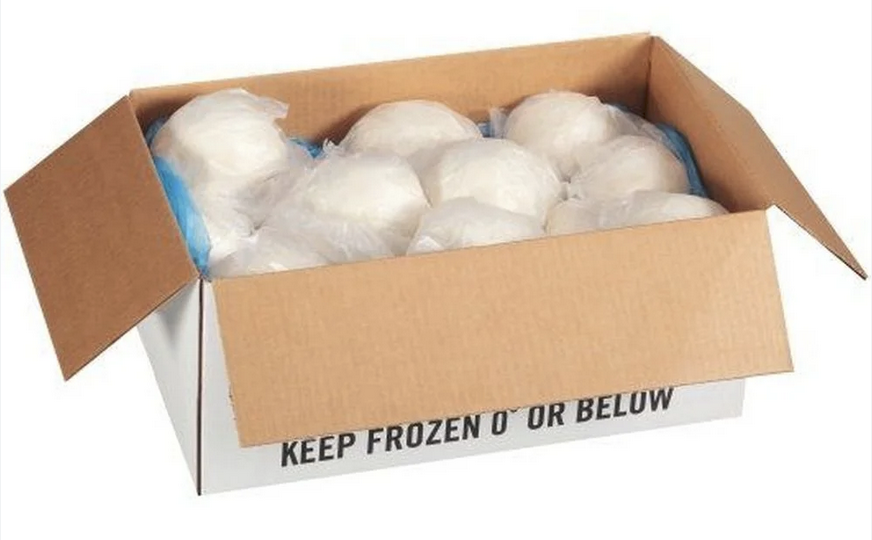 Case of individually wrapped pizza dough balls for foodservice